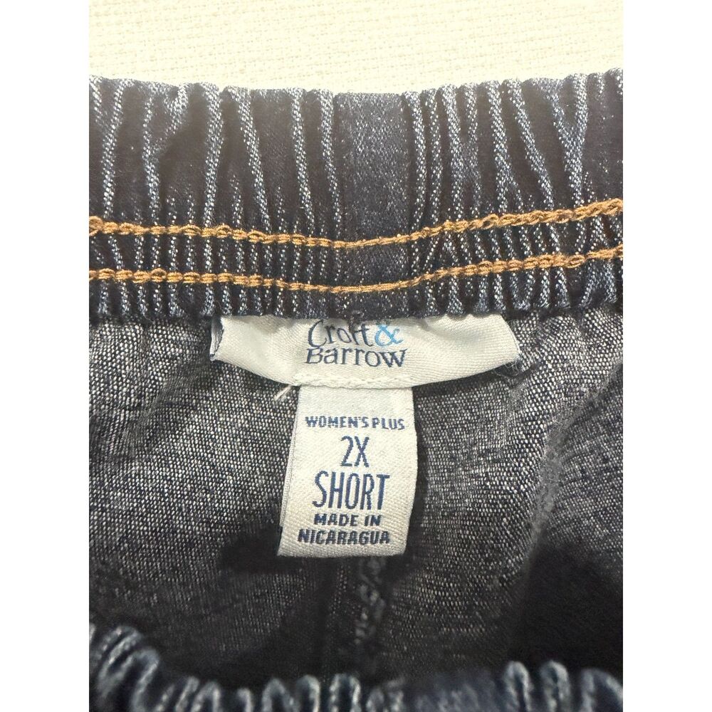 Croft & Barrow Womens Dark Blue Pullon Denim Pants Size 2X Short - Picture 5 of 5